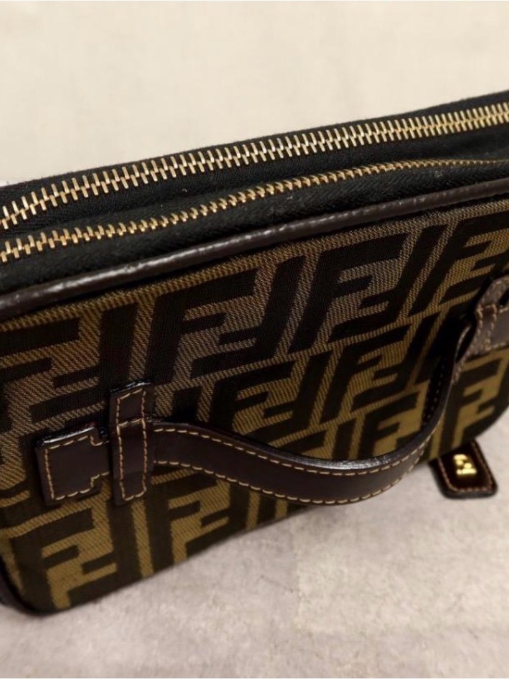 Authentic FENDI Zucca Monogram Handbag/Case Bag Excellent Condition - Picture 4 of 8